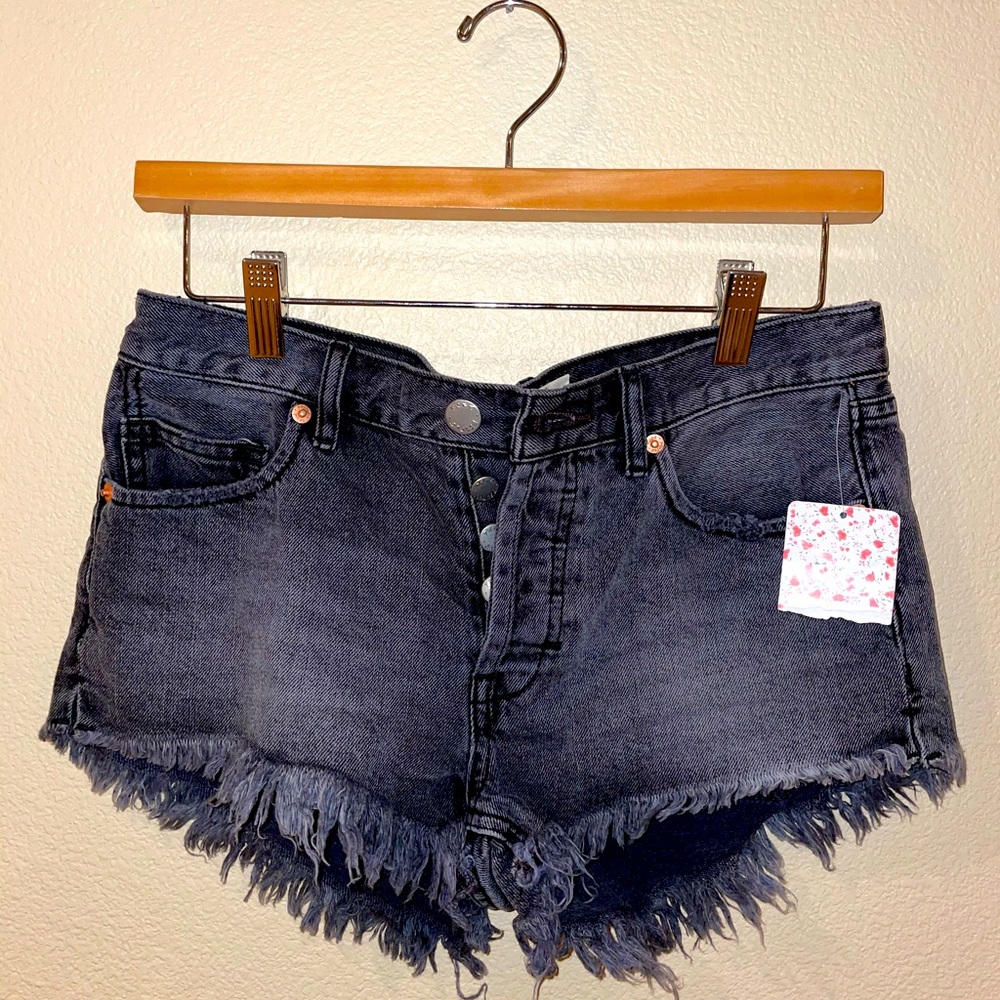 Free People Cut Off Shorts- “Washed Black”